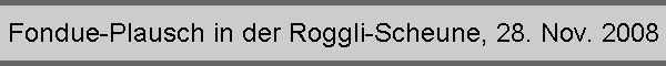 Fondue-Plausch in der Roggli-Scheune, 28. Nov. 2008